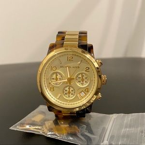Michael Kors Tortoise Print Gold-Tone Women's Watch